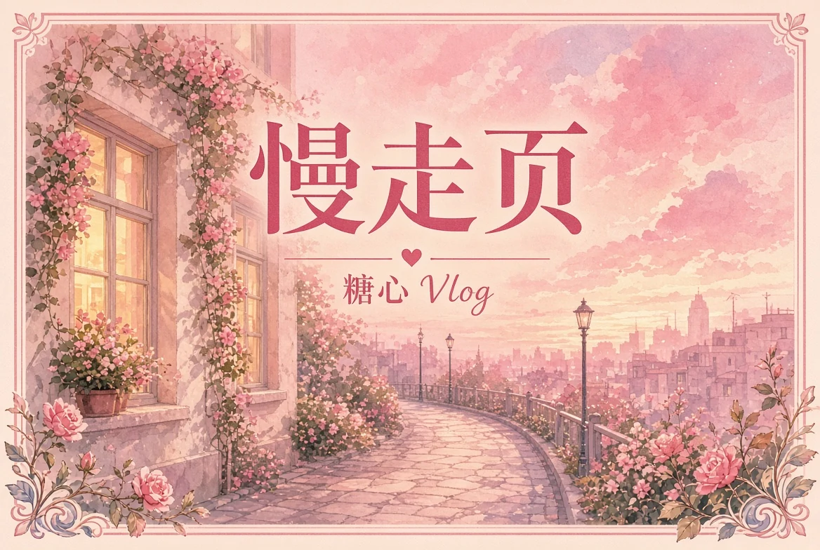 慢走页中的散步景色插画